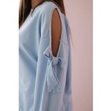 Kesi Set of sweatshirts with bow on the sleeves and leggings blue | Shoptok.si