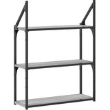  Zidna polica s 3 razine sivog hrasta sonome 60x21x78,5cm drvena | Eponuda.com