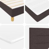  Postelja z vzmetnico Temno rjava in bela 180 x 200 cm Poliester, (5000127687) | Shoptok.si