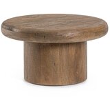 BIZZOTTO Okrogla klubska mizica iz masivnega manga v temni naravni barvi ø 60 cm Lopez – Cene