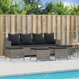 Maison Chic Seti vrtnega pohištva - Vrtna garnitura - Vrtni pohištvo set 5-delna z blazinami siv poli ratan, (21820381) | Shoptok.si
