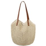 Venisymlis Ženska Ročno Izdelana Naramna Torba Iz Slame, Velika Poletna Torba Za Plažo Z Usnjenim Ročajem - Bela, (22070144) | Shoptok.si