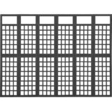 Sobna pregrada / rešetka sa 6 panela jelovina 242,5x180 cm crna | shoptok.hr