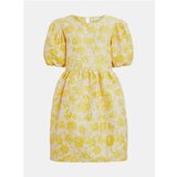 Vila Yellow Floral Balloon Dress Marito - Women Cene