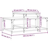  Stolić za kavu smeđa boja hrasta 102x60x45 cm konstruirano drvo | shoptok.hr