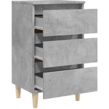  Nočna omarica - Nočna miza z lesenimi nogami betonsko siva 40x35x69 cm, (21688132) | Shoptok.si