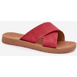 Boto Ladies Slippers Made Of Eco Leather Burgundy Lorana | shoptok.hr