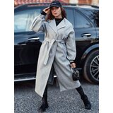 DStreet Płaszcz damski OPULENA długi z paskiem szary | Shoptok.si