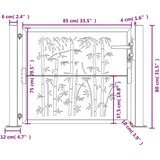 vidaXL Vrtna vrata antracit 105 x 80 cm čelična s uzorkom bambusa | shoptok.hr