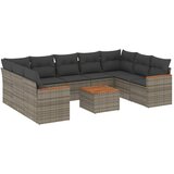  10-dijelni set vrtnih sofa od poliratana s jastucima sivi | shoptok.hr
