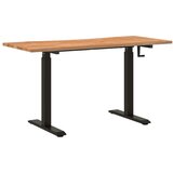  Stol Crna i svjetlosmeđa 140 x 60 cm Čvrsto Hrastovo Drvo | shoptok.hr