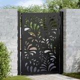  Vrtna vrata crna 100x125 cm čelična valovita dizajna | shoptok.hr