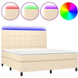  box spring s madracem LED krem 160x200 cm od tkanine | shoptok.hr
