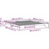  Krevetna konstrukcija Ulaštena smeđa Masivno drvo 200 x 200 cm | shoptok.hr