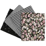  Blago za patchwork tehniko - črno - 4 kosi - 45 x 55 cm | Shoptok.si