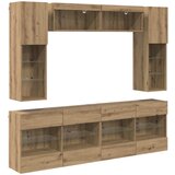 vidaXL Set zidnog ormarića za TV s LED svjetlima 6 pcs Zanatski Hrast | shoptok.hr