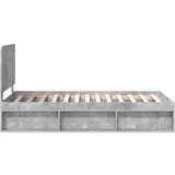  Okvir za krevet Beton 90 x 200 cm Čvrsto borovo drvo | shoptok.hr
