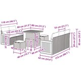  Sjedeća garnitura za vrt 8 kom. 8-Broj sjedala Crna 80 x 80 x 71 cm | shoptok.hr