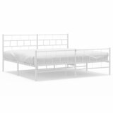  The Living Store Kovinski posteljni okvir z vzglavjem in vznožjem bel 180x200 cm - Kovinski Posteljni Okvir, (21450056) | Shoptok.si