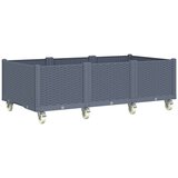 Maison Chic Cvetlično korito - Cvetlični Lonec s kolesi sivo 150x80x54 cm PP, (21788599) | Shoptok.si