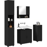 vidaXL Komplet pohištva za kopalnico 4 pcs Črna 61 x 35 x 64 cm | Shoptok.si