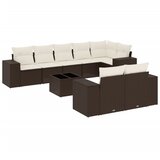  9-dijelni set vrtnih sofa s jastucima poliratan smeđi | shoptok.hr
