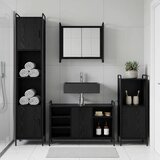  Set ormarića za kupaonicu 4 kom. Crni hrast 40 x 36 x 181 cm - Crni hrast Ormar ispod sudopera (1 vrata i 2 police) + viseći orm | shoptok.hr