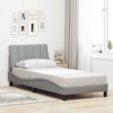 vidaXL Posteljni okvir brez vzmetnice svetlo siv 90x200 cm blago | Shoptok.si