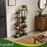 Gardlov 27788 Metalni Stalak za Cvijeće – 6 Razina, Loft Stil, MDF Police, Visina 113 cm | shoptok.hr