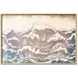  Plakat - Giant Waves 90x60 Zlatni okvir | shoptok.hr