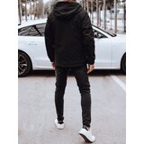 DStreet Kurtka męska przejściowa z kapturem pikowana podszewka czarna | shoptok.hr