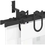  Komplet opreme za drsna vrata 366 cm jeklo črne barve, (22046734) | Shoptok.si