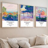 WALLXPERT huhu265 - 50 x 70 Multicolor Decorative Framed MDF Painting (3 Pieces) Cene