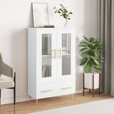  Visoka komoda bijela 69,5 x 31 x 115 cm od konstruiranog drva | Eponuda.com