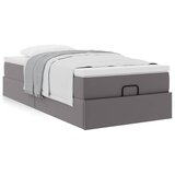 vidaXL Otomanski okvir kreveta s madracem sivi 100x200cm umjetna koža Cijene