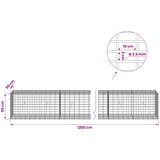  Gabion s žicom debljine 3,5 mm i mrežom 5x10 cm 1200x50x50 cm | shoptok.hr