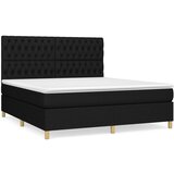 vidaXL Box spring postelja z vzmetnico črna 180x200 cm blago, (20792120) Cene