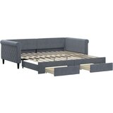  Izvlečna dnevna postelja s predali temno siva 100x200 cm žamet, (20937215) | Shoptok.si