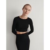 Reserved pleteni pullover s kovinskim sijajem - črna Cene