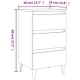  Nočna omarica s kovinskimi nogami dimljeni hrast 40x35x69 cm, (20624100) | Shoptok.si