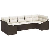  Set vrtnog kauča Set od 7 Smeđa i bež Ratan i poliester | shoptok.hr