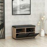 Kalune Design Crni/u prirodnoj boji ormarić za cipele u dekoru oraha s klupom Drago – | shoptok.hr