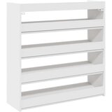 vidaXL Regal za čevlje bel 80x25x81 cm inženirski les | Shoptok.si