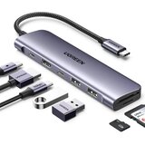 Ugreen Revodok USB-C Hub CM195, 7-u-1, HDMI 4K, SD/TF, Sivi Cene