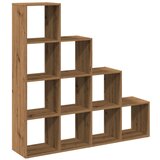  Pregrada/regal za knjige 4 razina hrast 131,5x29x131,5cm drveni | shoptok.hr