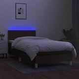  Krevet box spring s madracem LED tamnosmeđi 100x200 cm tkanina | shoptok.hr
