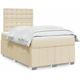  Krevet s oprugama i madracem krem 120 x 200 cm od tkanine Slike