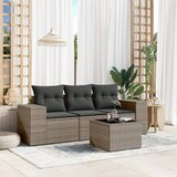 Maison Chic Seti vrtnega pohištva - Vrtna garnitura - Vrtni pohištvo set 4-delna z blazinami siv poli ratan, (21820051) | Shoptok.si