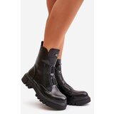 Boto PE2 Warm ankle boots workers women's with zip eco leather black Mailyra | shoptok.hr