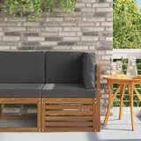 Vanjski kutni kauč Čvrsto drvo akacije Prirodna - Prirodno i antracit kutna sofa | shoptok.hr